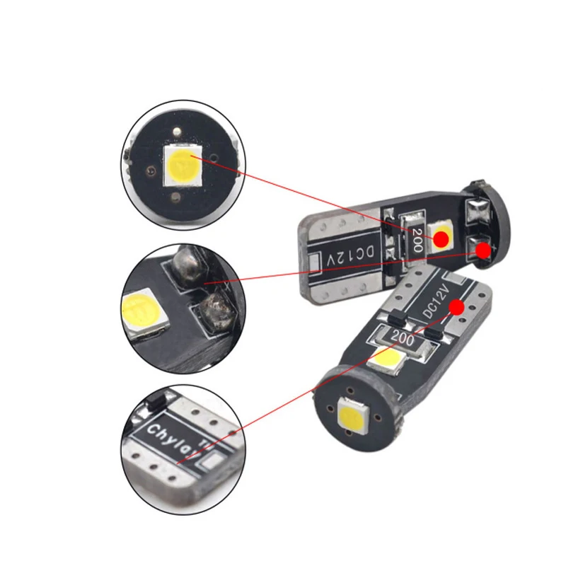 10 шт. T10 3 SMD 3030 светодиодный автомобильные Габаритные фонари W5W 194 168 192 3SMD светодиодный Двери Автомобиля светильник лампа для чтения купола лампочки Canbus без ошибок