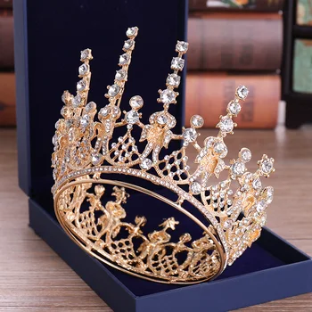 

crown new style crystal crown the whole circle heighten princess perform headwear wedding hair accessories bridal