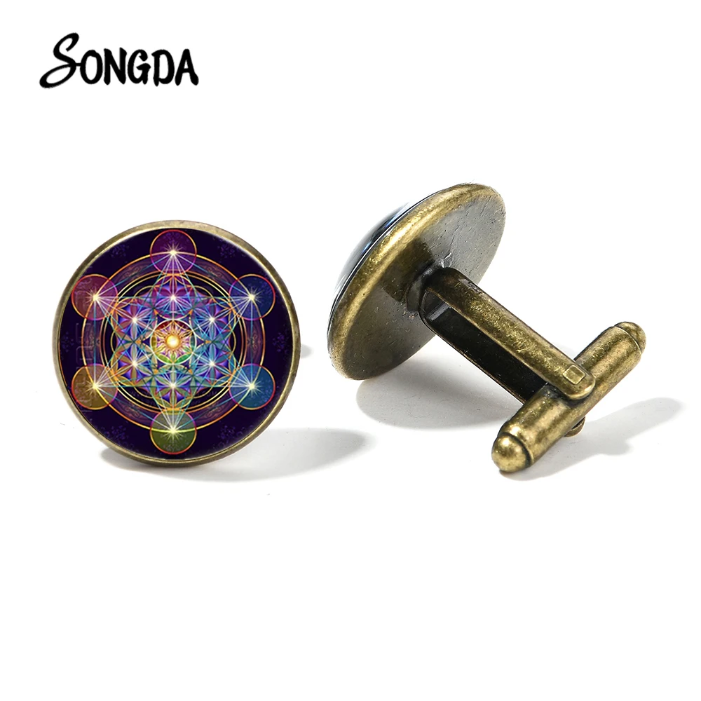 Запонки Metatron кубик для костюма рубашки священной геометрии магической