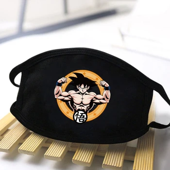 

Dragon Ball Cartoon Print Soft Masks Black Antibacterial Washable Mask Skin-friendly Male High Quality Polyester Fashion Masks