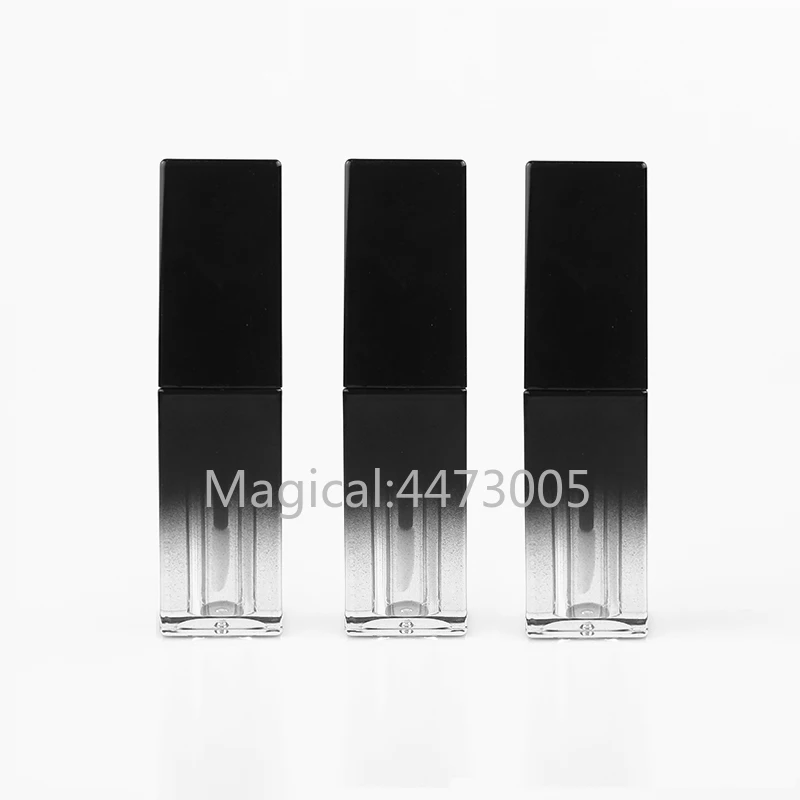 10/30/50pc Black Gradient Square Lip Gloss Bottle Empty Makeup DIY Lip Glaze Tube Cosmetics Container Lipgloss Shell Packaging