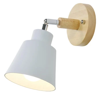 

Wooden Wall Lights Bedside Wall Lamp Bedroom Wall Light Sconce for Kitchen Modern Wall Lamp Nordic Sconces(White)