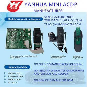 

No-soldering Mini ACDP key programmer for new Porsche 2010-2018 with BCM module add key all-key-lost Yanhua ACDP Free shipping!