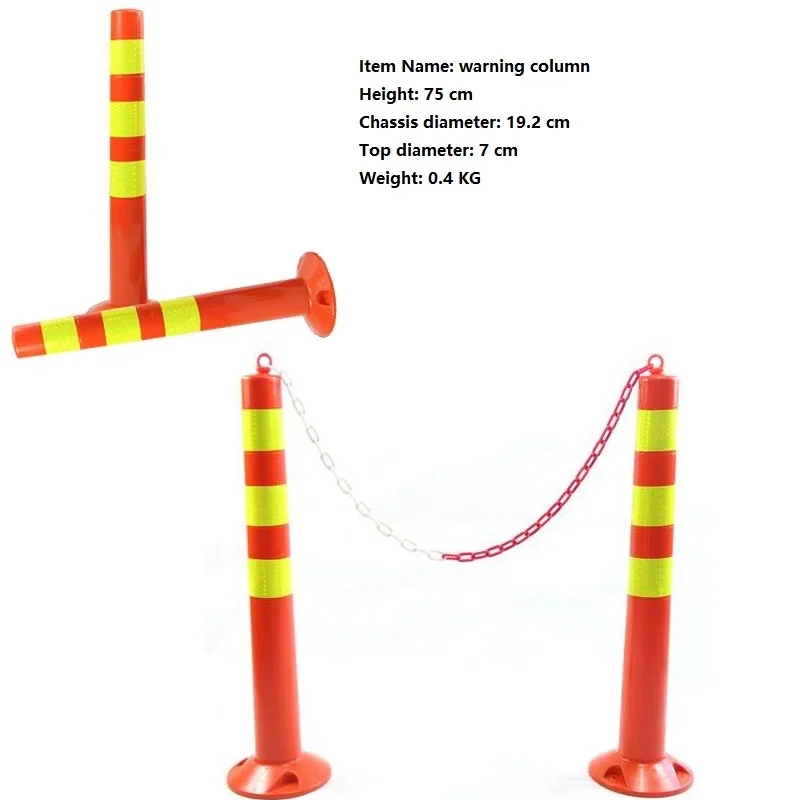 70cm Plastic Road Facilities Crossing Signs Warning Pile Elastic Safety Cone