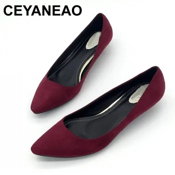CEYANEAO-섹시한 로우 힐 펌프스 여성용, 로우 힐 펌프스, 봄/가을 일반, 얕은 슬립온, 여성 펌프스 신발, 여성 캐주얼 싱글 슈즈