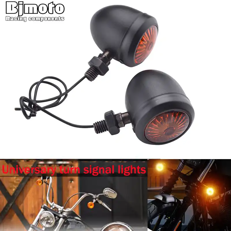 Retro Motorcycle Bullet Bulb Turn Signal Blinker Indicators Lights Amber Lens Wiring Diagram from ae01.alicdn.com