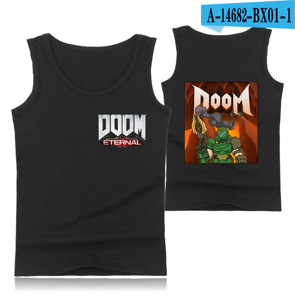 Doom eternal летняя майка без рукавов для колледжа и ветра мужские хлопковые топы с круглым вырезом и широким плечом, дышащие тонкие Стрейчевые спортивные шорты - Цвет: doom eternal A14682