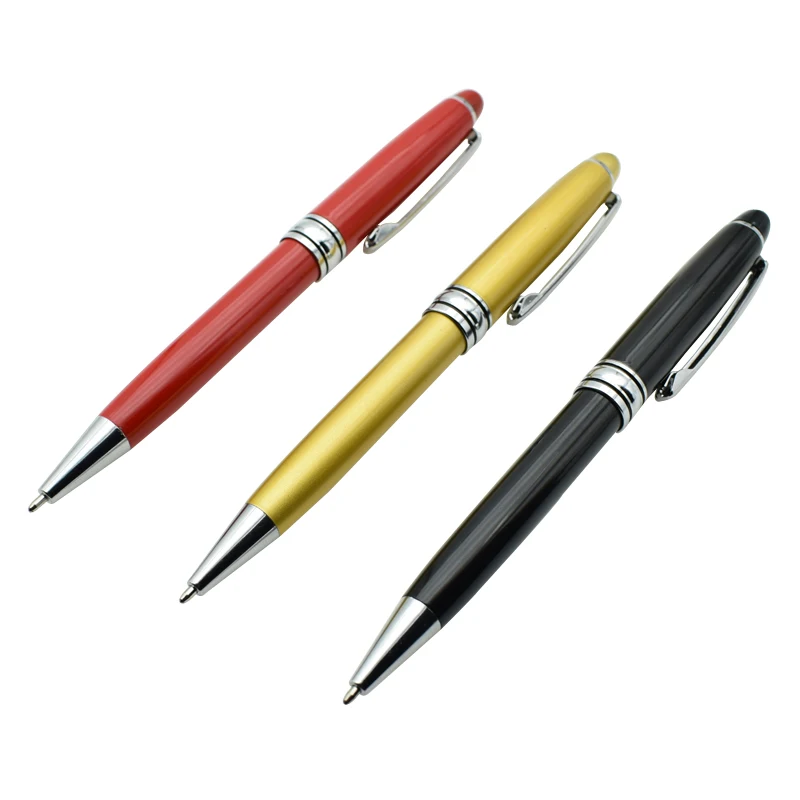 

Metal Ballpoint Pen 0.5 mm Black Blue Ink Color Business office School Writing Ballpen Gift Stationery