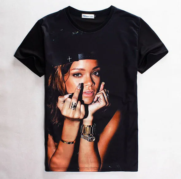 

Spring And Summer New Style Men Printed 3D Tree Middle Finger of GIRL'S Short Sleeve T-shirt AliExpress Best Seller