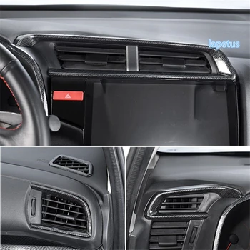 

Lapetus Carbon Fiber Look Interior For Honda FIT JAZZ 2014 - 2019 Dashboard Air AC Outlet Vent Decoration Frame Cover Trim 4 Pcs