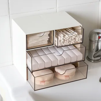 

Plastic Makeup Organizer Jewelry Box Cosmetic Organizer Makeup Box Lipstick A Three-Story Makeup Storage Nail Polish Organizer