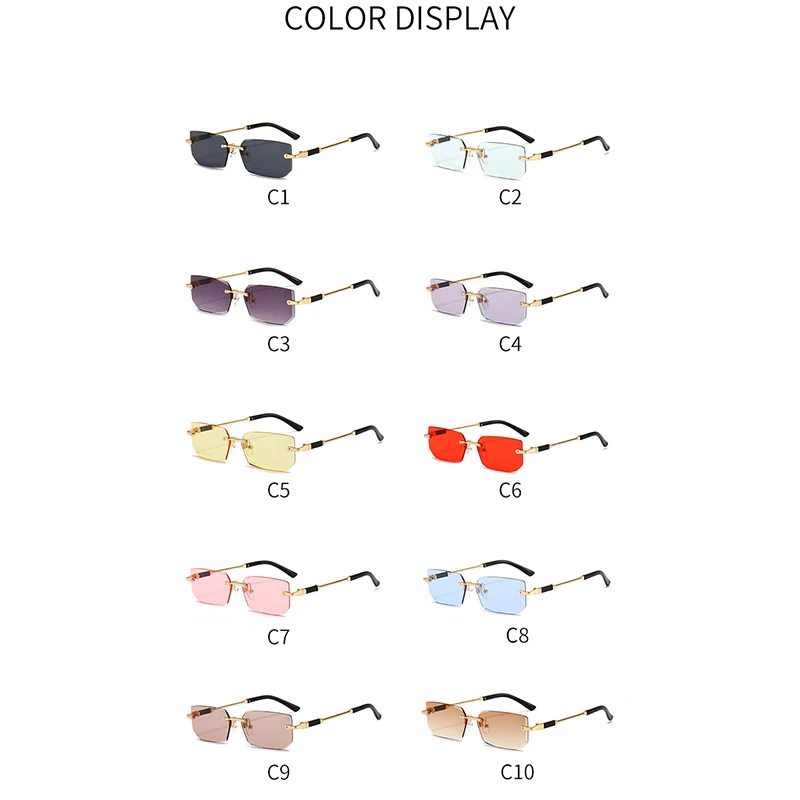 XJiea Rectangular Rimless Sunglasses,Fashion Men Outdoor Sun Glasses,Summer Women Decorative Eyewear,Shopping, Drive to Wear - Image 5