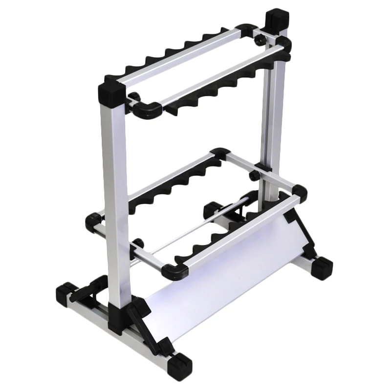 

12 Slots Fishing Rod Rack Holder Aluminum Alloy Fishing Rod Pole Bracket Display Stand