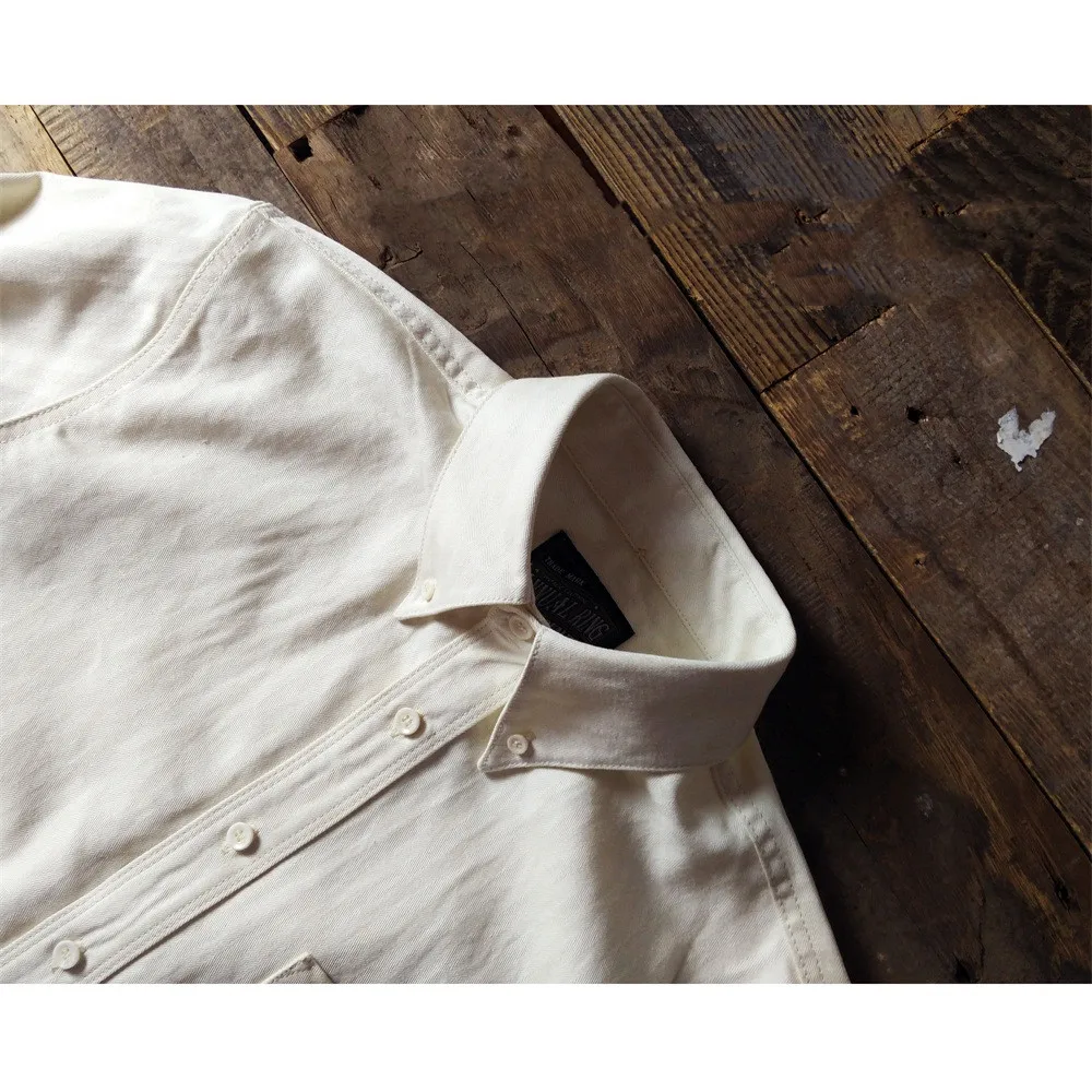 ATON LINEN HOUNDS TOOTH Shirt - Men's Cotton-linen Button