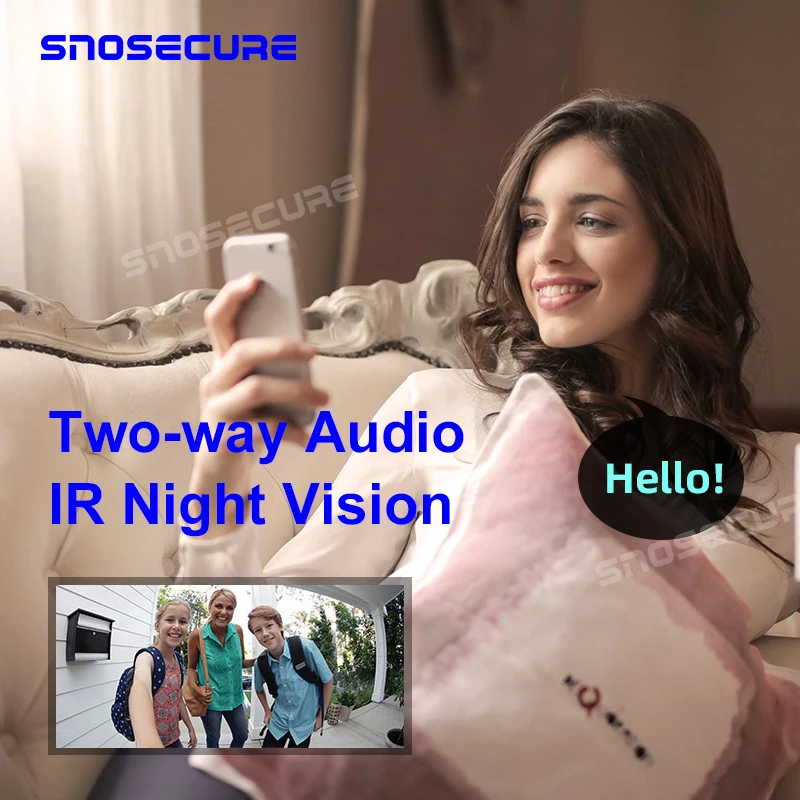 SNOSECURE Wireless WiFi Video Doorbell I Camera 720P Ring Door Bell Video Intercom Two Way Audio XSH APP Infrared Night Vision