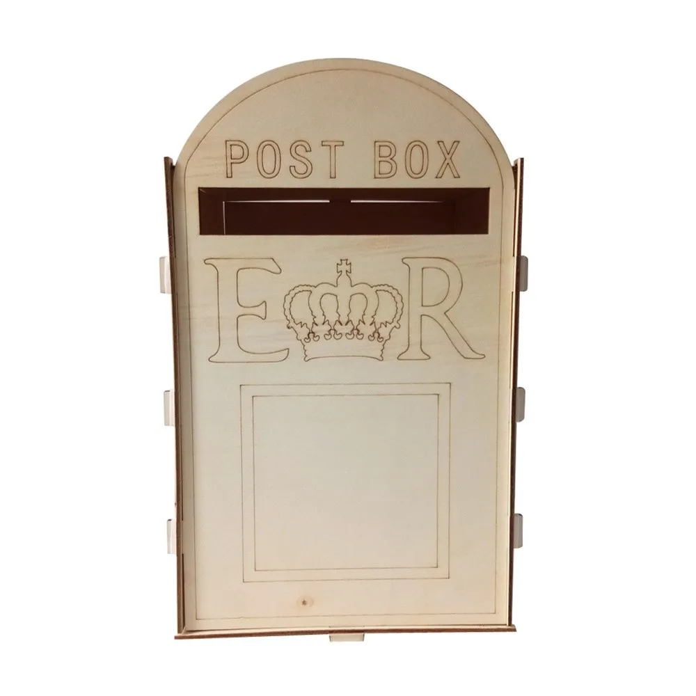 

1pc Mail Styled Wooden Wedding Post Box Royal MDF Storage Box Party Supplies for Weeding Decoration