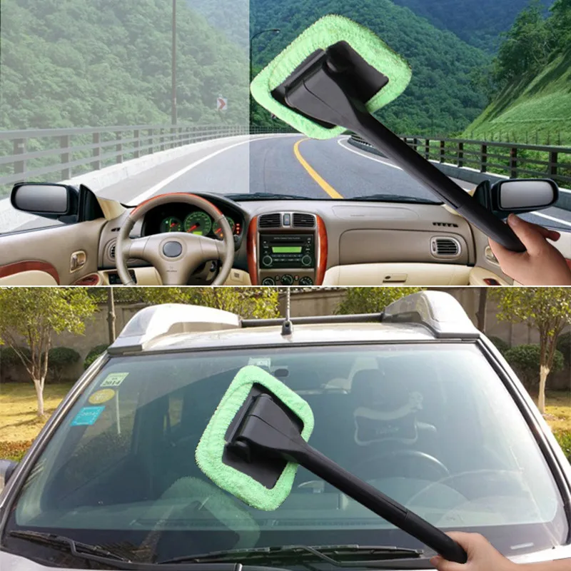 

1Pcs Detachable 13 Inch Window Brush Microfiber Wiper Cleaner Cleaning Brush with Cloth Pad Car Auto Cleaner Cleaning Tool Brush