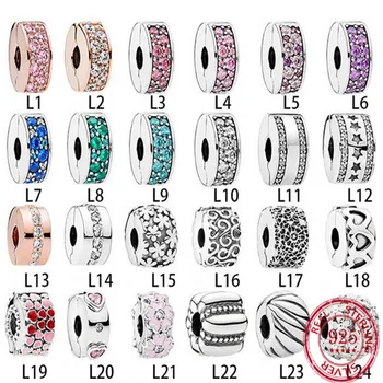 

Sterling Silver S925 Rose Gold Beaded Accessories for Pandora Bracelet Buckle Positioning Buckle Spacer Beads Fixed Buckle Beads