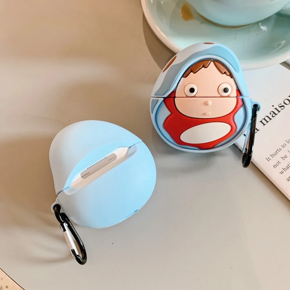 Мягкий чехол для наушников Ponyo on The Clif для Apple AirPods Pro, bluetooth-гарнитура, силиконовый чехол для Airpods 3 с крючком