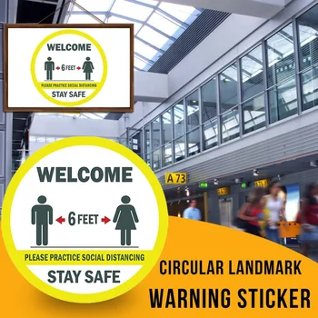 

B005 Maintain Distance Epidemic Prevention Wall Sticker Shopping Mall Glass Shopping Window Ground Walls Warning Epidemic Preven