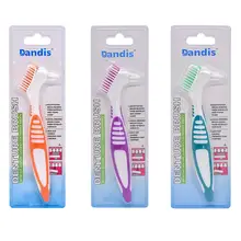 1 шт. зубная щетка портативная эргономичная зубная щетка для чистки зубных протезов многослойная щетина Ложные зубы щетка с двумя головками инструмент для ухода за полостью рта