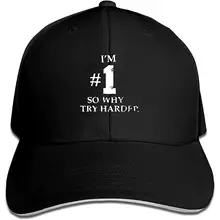 Женская бейсбольная кепка, Im Number One сэндвич пиковая Кепка Регулируемая Черная Спортивная Кепка