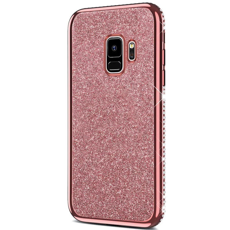 RoseGod A10 A20 A20E палец кольцо чехол для ювелирных изделий, samsung Galaxy A30 A40 A50 A70 M20 J6 A6 A7 A8 плюс A5 мягкий блеск Алмазный чехол для iPhone X - Цвет: RoseGod
