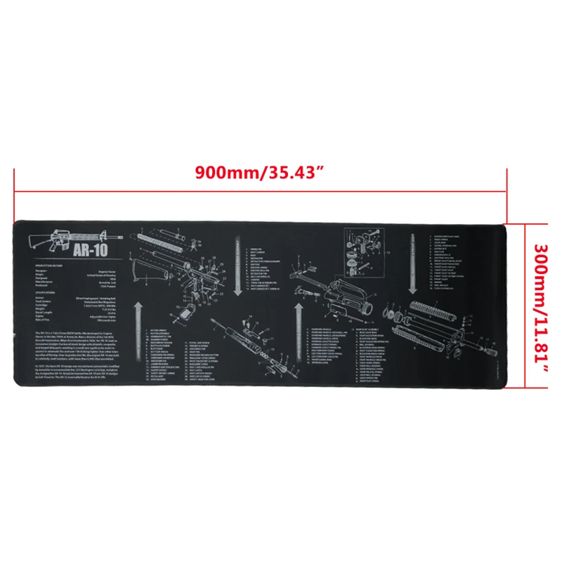 AR-10 MP5 1894 Gloc SKS пистолет для чистки резиновый коврик нескользящий чистящий коврик с схемой деталей и инструкциями оружейный коврик