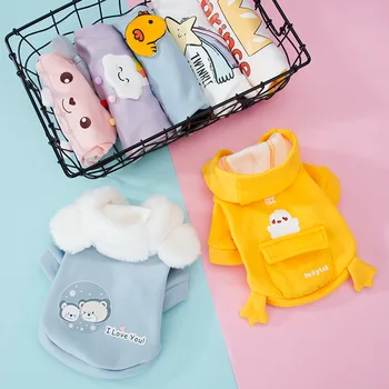 

Yomiga Winter Cute Dog Clothes Hoodie With Velcro Warm Dogs Clothes Luxury Patterns Puppy Designer For Medium Small Dogs Set