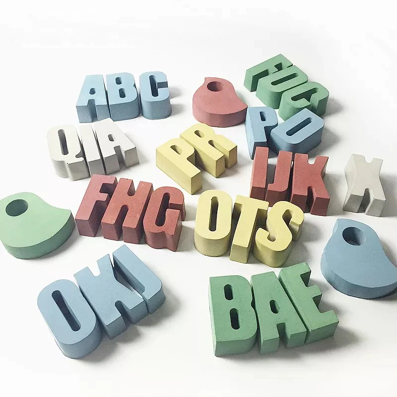 Thickened Digital numerals Concrete molds baby diy Alphabet Music notes teaching Clay Cement Molds for Plaster decoration