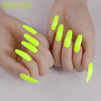 

24PCS new fashion and popular candy color extra long ballet fake nails green