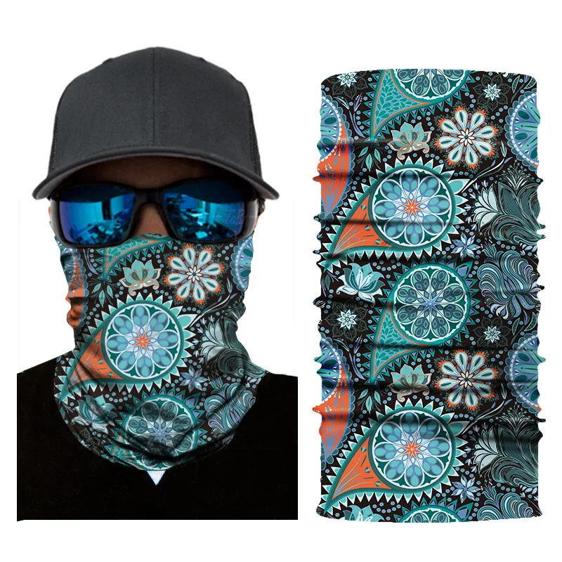 Polyester digital printing ethnic magic headband cycling outdoor sport seamless quick-drying neck gaiter scarf mask men wearing scarves