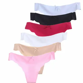 

1 Pcs of Seamless Ice Silk Underwear Thong Ladies Low Waist Sexy Comfortable Solid Color Ice Silk Underwear G String Underwear