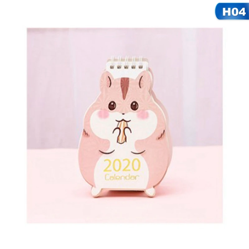 Милый Настольный календарь года с мультяшным рисунком Kawaii, форма единорога, школьный настольный календарь, планировщик, канцелярские принадлежности - Color: H04