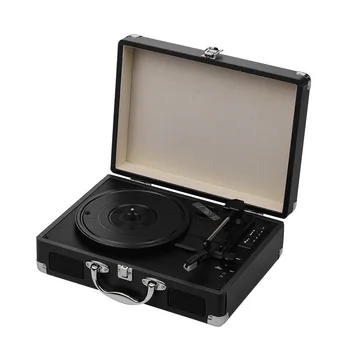 

Portable Turntable Record Player Classic Suitcase Style 3 Speed Record Player with Stereo Speakers USB Port Slot Support BT MP3
