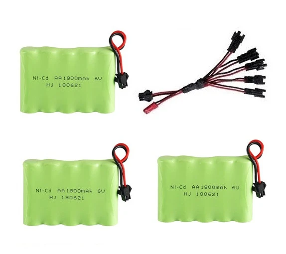 Navy Blue SM Plug) Ni-MH 6v 1800mah комплекты зарядных устройств для радиоуправляемых игрушек, автомобилей, танков, роботов, лодок, грузовиков, пистолетов AA 6v перезаряжаемый аккумулятор - Цвет: Navy Blue