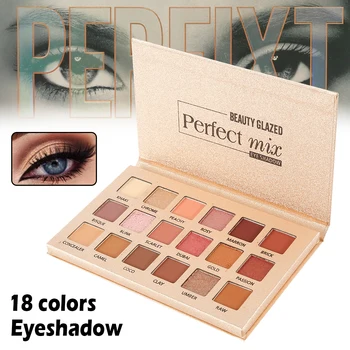 

18 Colors Makeup Eyeshadow Palette Nude Waterproof Glitter Pigment Smoky Eye Shadow Pallete Make up Palette