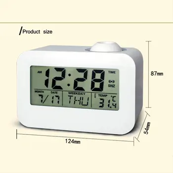 

LCD Projection Clock Electronic Desk Table Bedside Alarm Clock With Backlit Sound Control Projector Watch Digital Alarm Clock