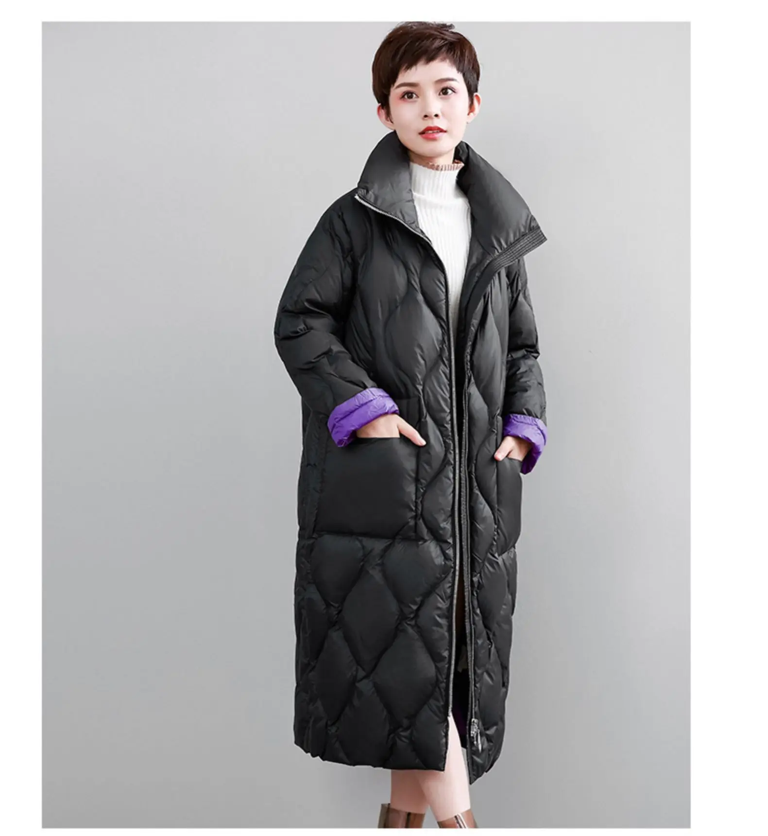AYUNSUE куртка на 90% белом утином пуху, зимнее пальто, женская одежда, пуховое пальто, Корейская пуховая куртка, теплая парка WFNK18828 YY2009