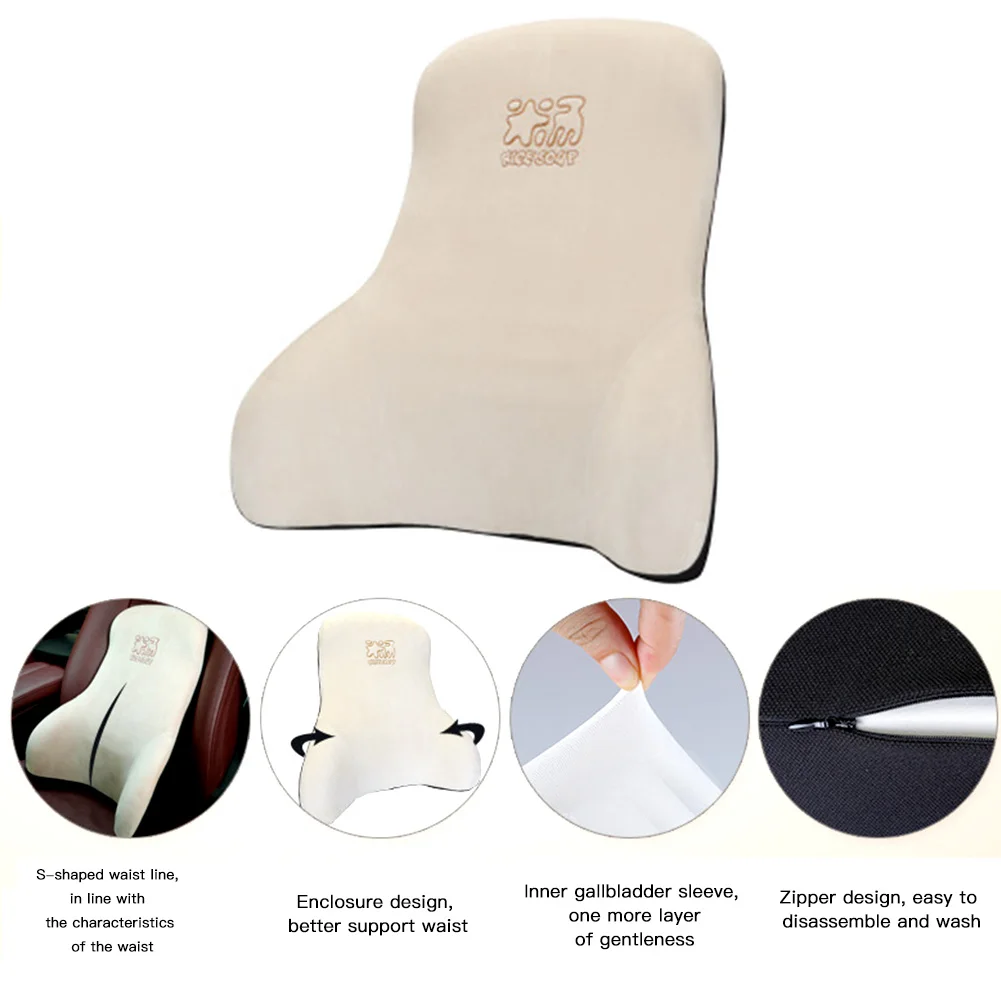 

Lumbar Support Pillow Back Cushion Memory Foam Backrest for Car Seat Pillow Interior Accessories