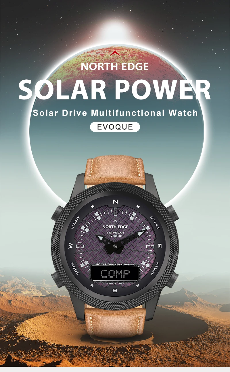 Digital Solar Powered Watch with Outdoor Compass feature12