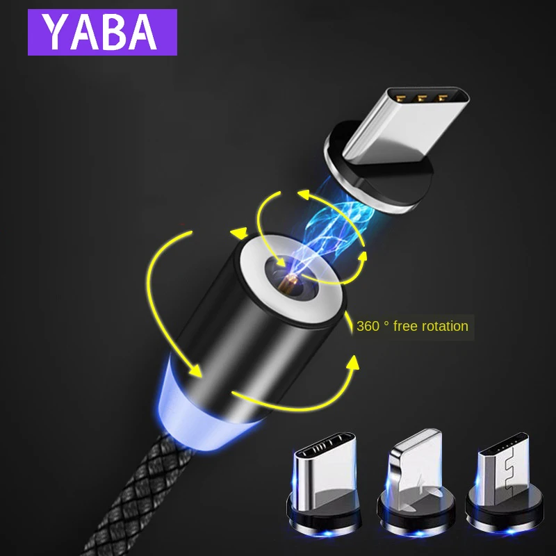 

YABA Mobile Magnetic Absorption Cable for Android Type- C Multi-Port Magnetic Sucker-Three-in-One Charging Cable