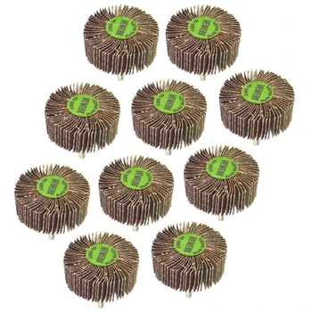 

10PCS Flap Wheels Disc Set Shaft Mounted Abrasive Sanding Drill 60mm 40 Grit New