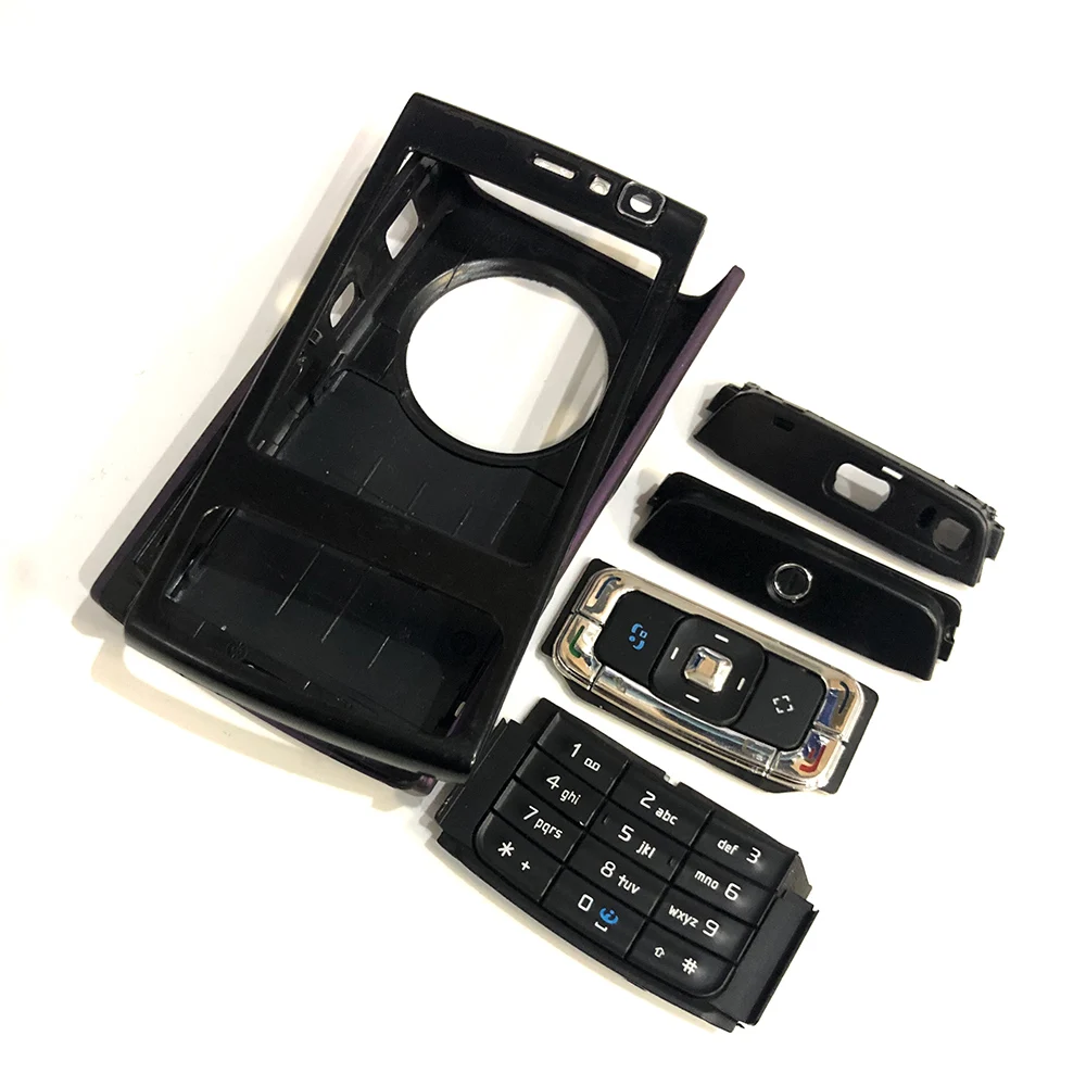 Черный Для Nokia N95 Корпус Передняя Лицевая панель рамка крышка чехол+ задняя крышка/крышка батарейного отсека+ клавиатура - Цвет: Черный