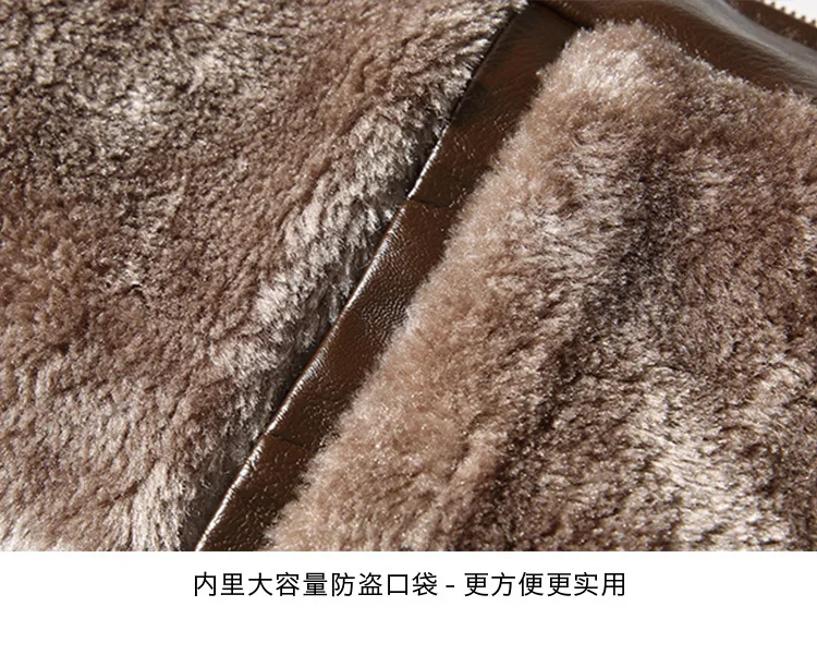 Winter Wandering Peddler Middle-aged Fur Collar Coat Brushed And Thick Pu Middle-aged Jacket Leather Coat Men Daddy Clothes