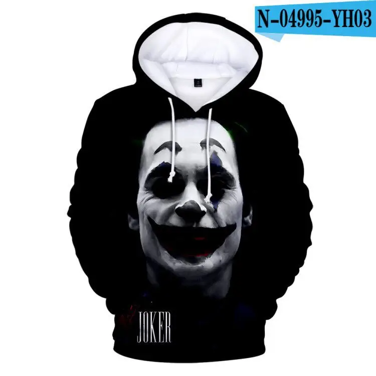 Белый It Chapter 2 Hoddie размера плюс 3D Галстук окрашенный Джокер мужские толстовки кофты Sudadera Hombre Con Capucha круглый вырез 4XL - Цвет: 2