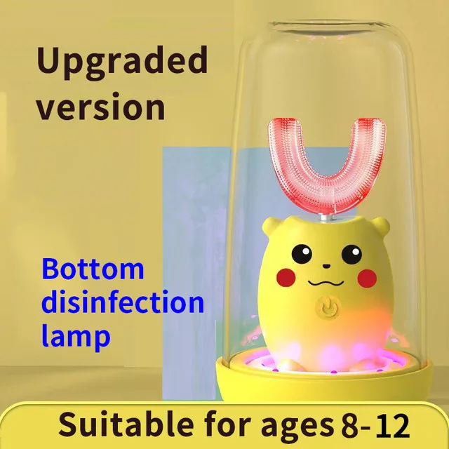 thumbnail image 1 of Cepillo de dientes eléctrico para niños con patrón de dibujos animados, cabezal de cepillo de silicona suave, cepillo de dientes eléctrico sónico totalmente automático para niños, 1 of 5