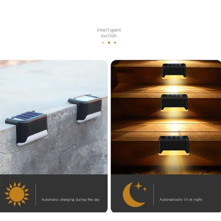 Warm White Garden Landscape Step Deck Lights LED Solar Lamp Balcony Fence Lights Outdoor Waterproof Path Stair Wall Lighting 4 Warm White Garden Landscape Step Deck Lights LED Solar Lamp Balcony Fence Lights Outdoor Waterproof Path Stair Wall Lighting 4