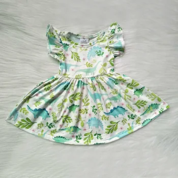 

Hot Sale summer children clothing dinosaur animal baby girls dress sleeveless kids girls princess dress