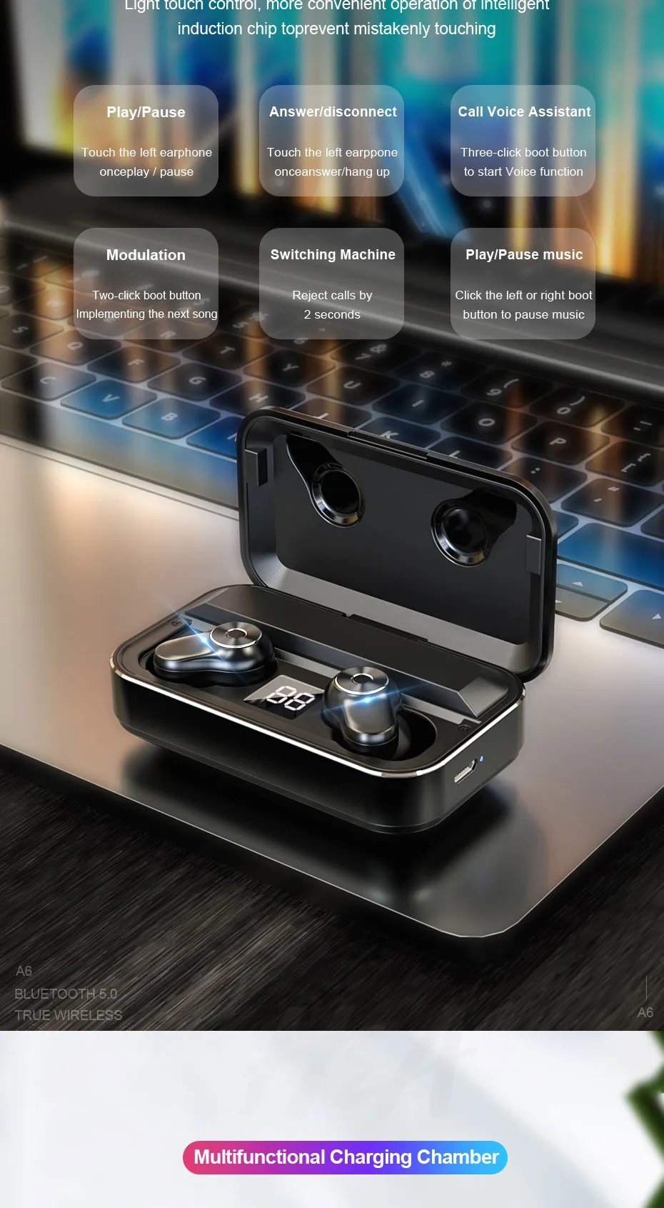H& A Новые Bluetooth V5.0 беспроводные наушники Bluetooth наушники Hi-Fi стерео спортивные наушники гарнитура наушники для iOS Android телефонов